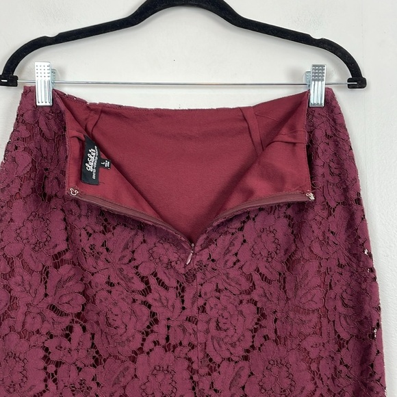 Lulus Live For The Night Womens L Tiered Lace Skirt Top Set Lined Cap Sleeve - Picture 11 of 12